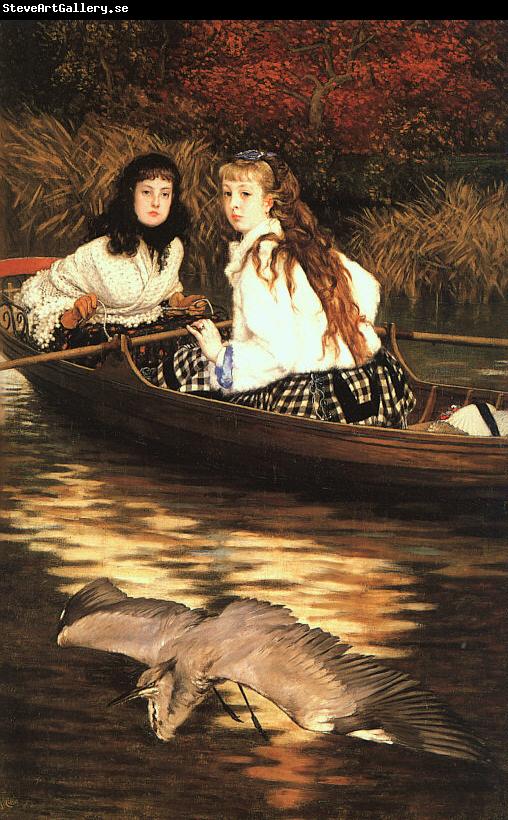 James Tissot On the Thames, a Heron